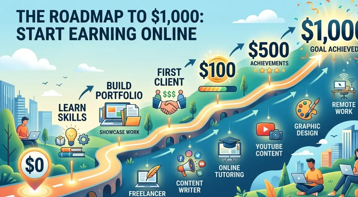 From Zero to First $1,000: Online Income Roadmap